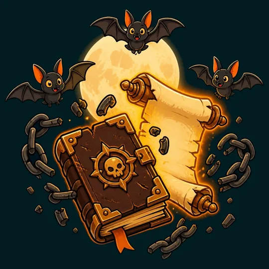 Chained book and candle